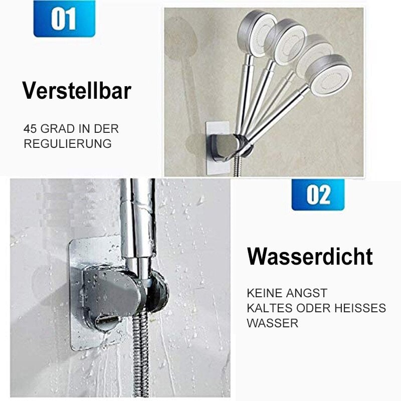 Selvklebende holder for dusjhode