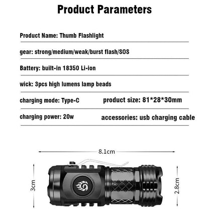 Treøyet Monster Mini Flash Super Power lommelykt【Kjøp 2 og få 1 gratis】