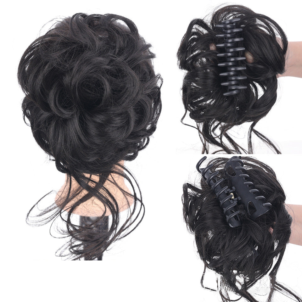 Hårlokk messy chignon, bølget chignon til hverdagsbruk