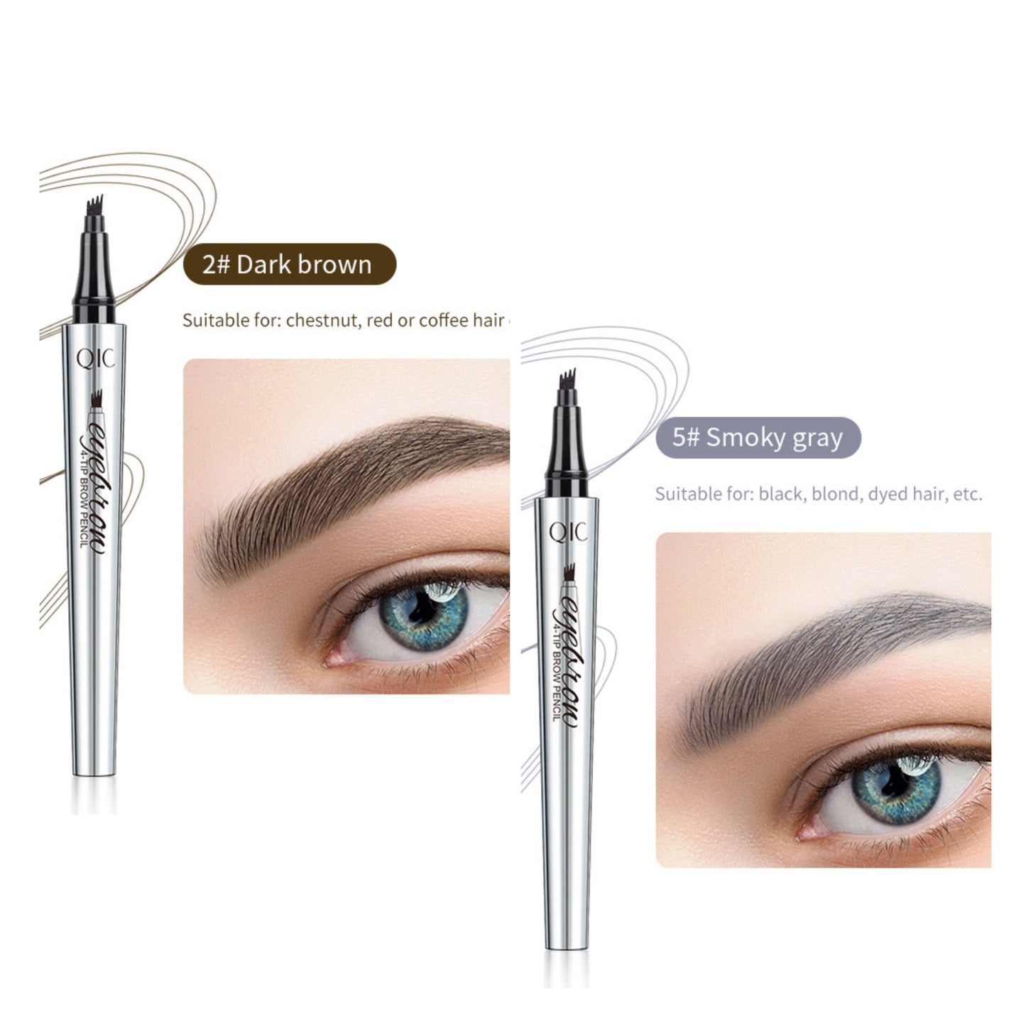 🔥Kjøp 1 og få 1 gratis🔥3D vanntett Microblading øyenbrynsblyant 4 gaffelspisser Tattoo Pencil (pakke med 2 stk.)