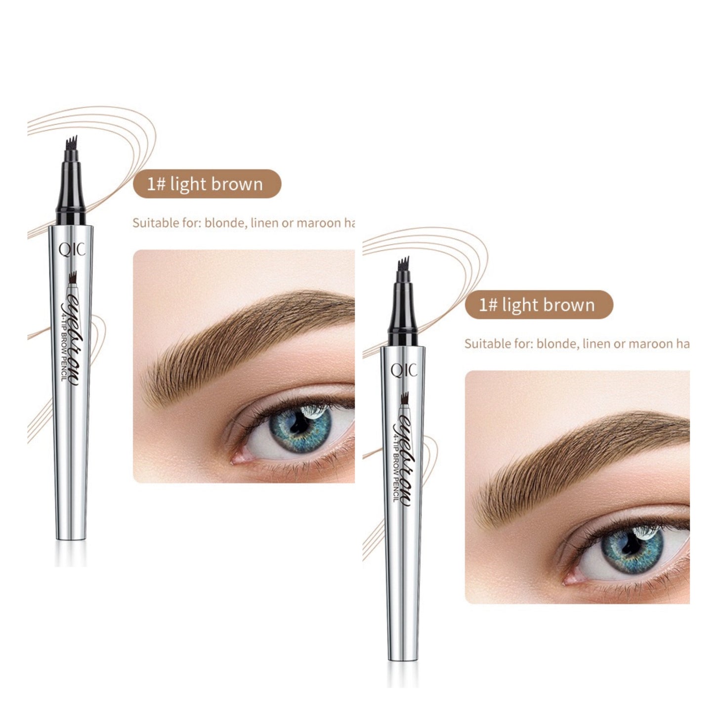 🔥Kjøp 1 og få 1 gratis🔥3D vanntett Microblading øyenbrynsblyant 4 gaffelspisser Tattoo Pencil (pakke med 2 stk.)