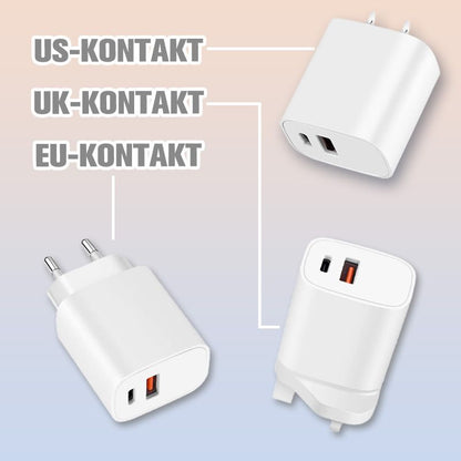 20W Rask Lader Dobbeltport Strømadapter